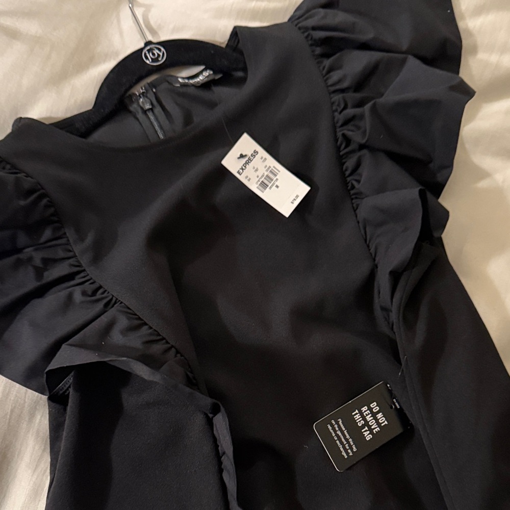 Express Black Ruffle Dress - Picture 4 of 5